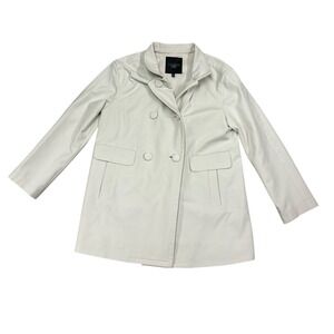 Talbots Petites Trench Coat Womens‎ 10P Gray Canvas Jacket (Flaws)
